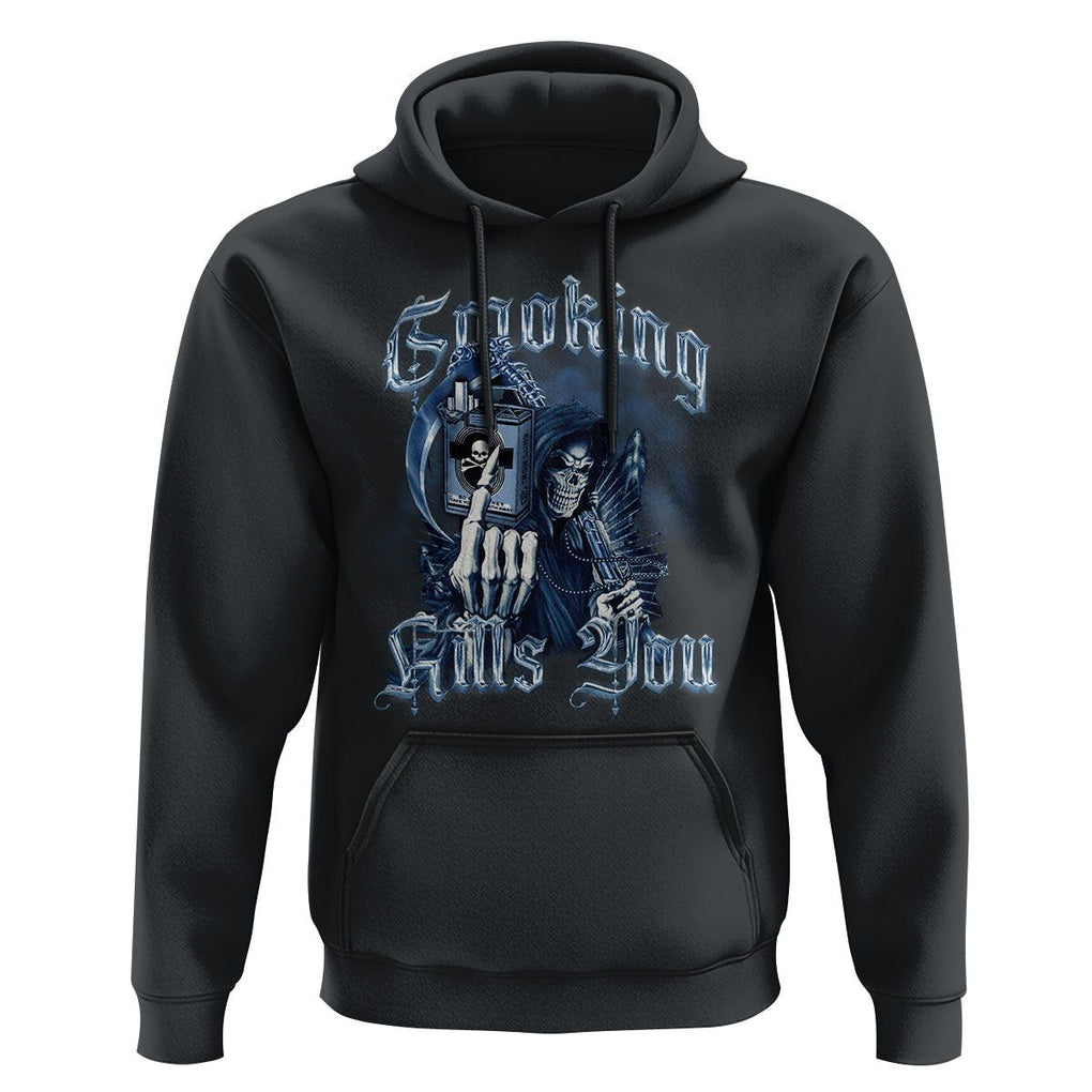 Anti Smoking Hoodie Smoking Kills You Skeleton Death TS09 Black Print Your Wear