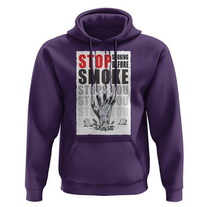 Anti Smoking Hoodie Stop Smoking Before Smoke Stops You TS09 Purple Print Your Wear