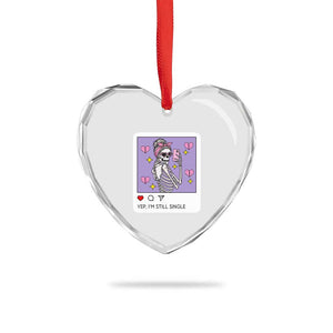 Anti Valentine Heart Crystal Glass Ornament Funny Skeleton Selfie Meme TS14 Print Your Wear
