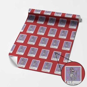 Anti Valentine Wrapping Paper Roll Funny Skeleton Selfie Meme TS14 Red Print Your Wear