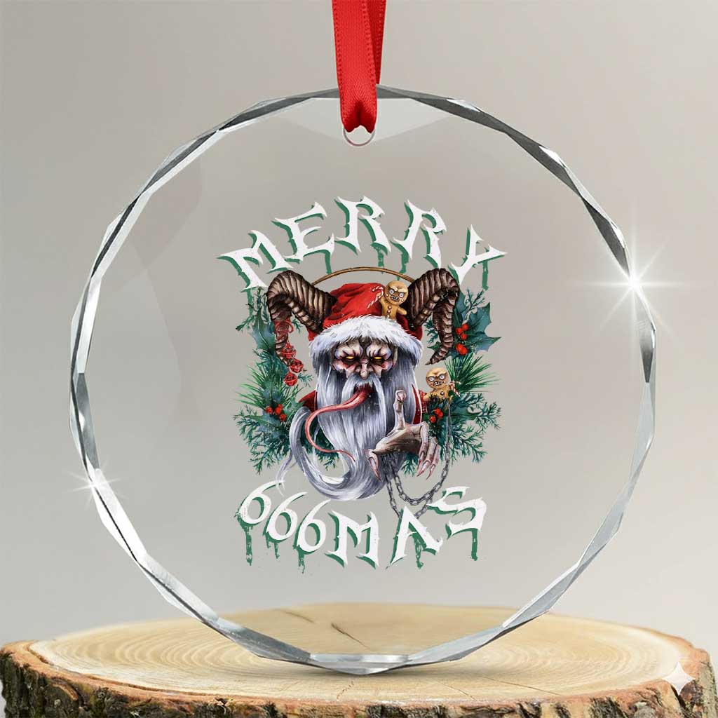 Anti Xmas Crystal Glass Ornament Merry 666Mas Satan Creepy Christmas TS09 Transparent Glass 3'' Circle Print Your Wear