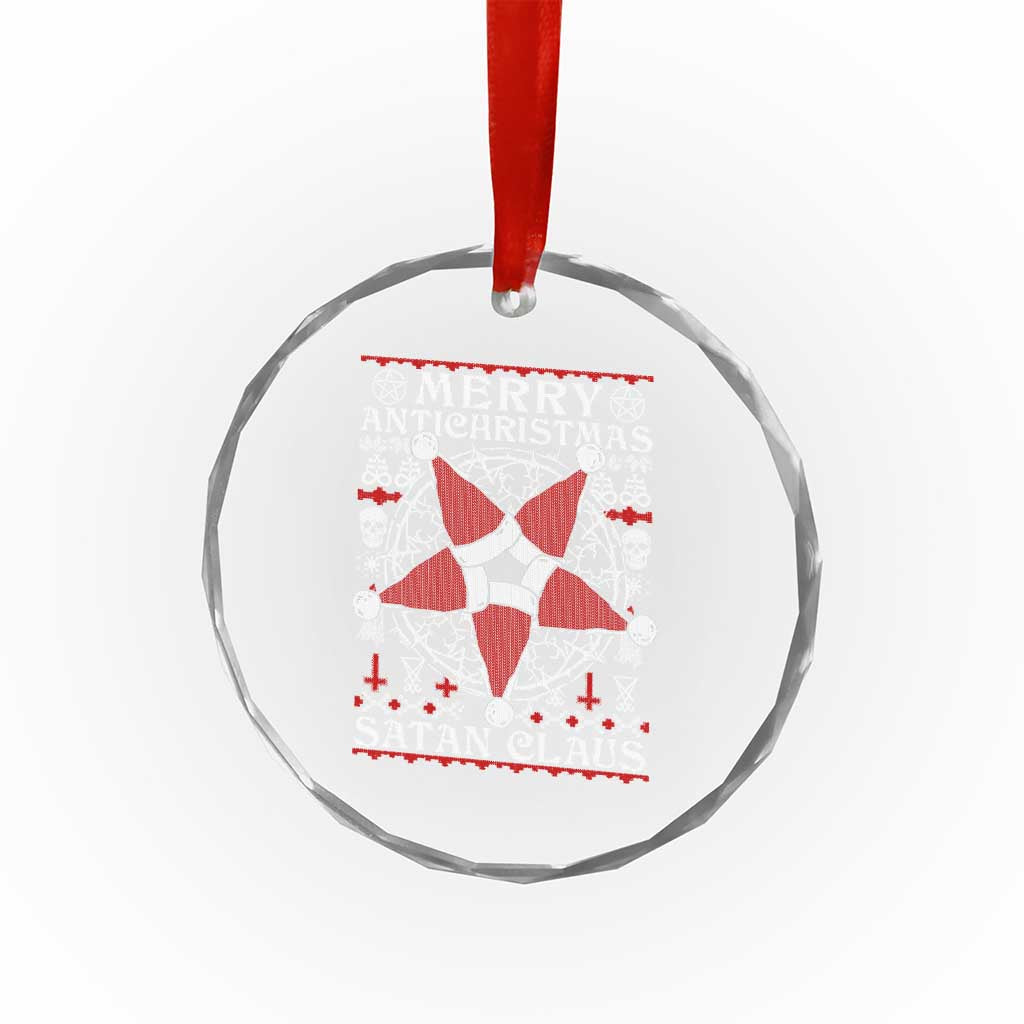 Anti Xmas Crystal Glass Ornament Merry Antichristmas Noel Hat Pentagram TS09 Print Your Wear
