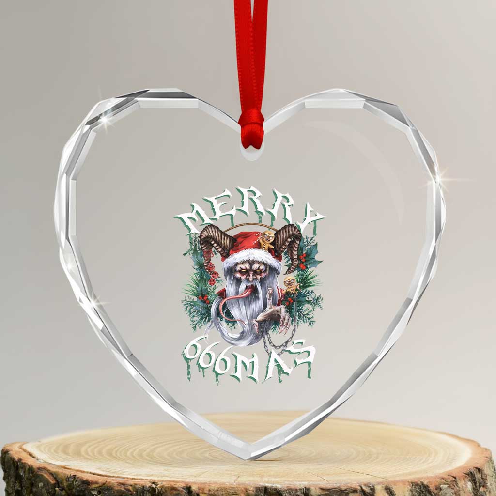 Anti Xmas Heart Crystal Glass Ornament Merry 666Mas Satan Creepy Christmas TS09 Transparent Glass 3'' Heart Print Your Wear