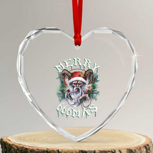 Anti Xmas Heart Crystal Glass Ornament Merry 666Mas Satan Creepy Christmas TS09 Transparent Glass 3'' Heart Print Your Wear
