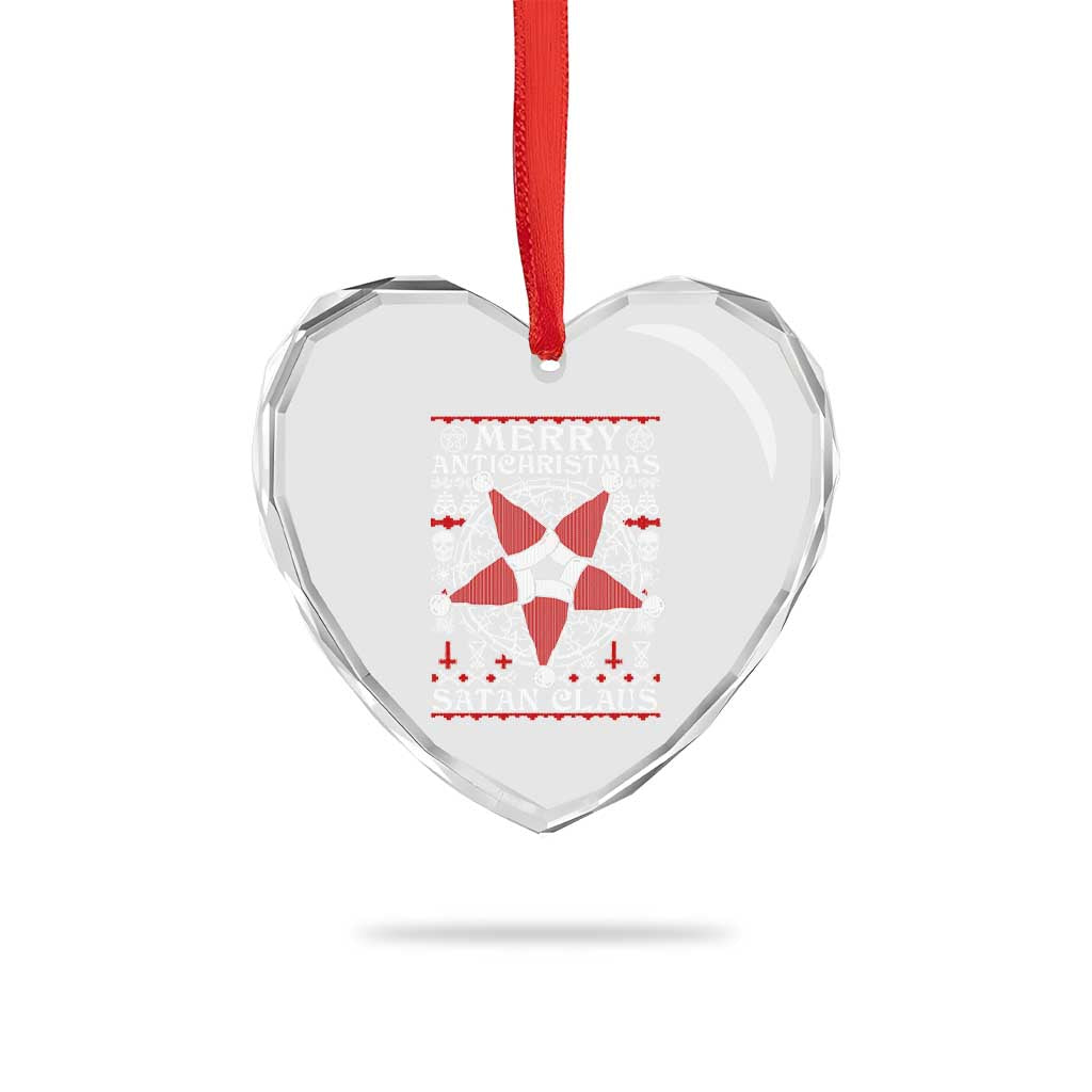 Anti Xmas Heart Crystal Glass Ornament Merry Antichristmas Noel Hat Pentagram TS09 Print Your Wear