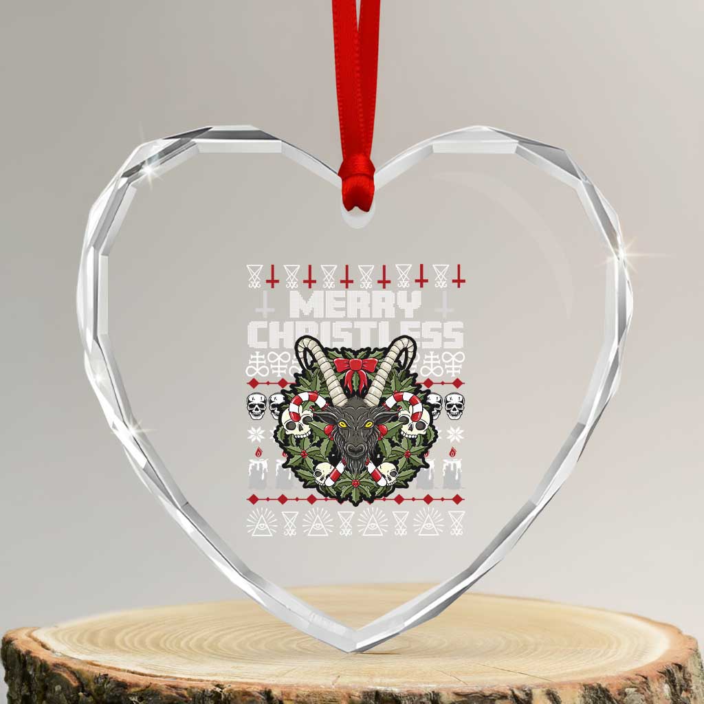 Anti Xmas Heart Crystal Glass Ornament Merry Christless Satan Baphomet Wreath TS09 Transparent Glass 3'' Heart Print Your Wear