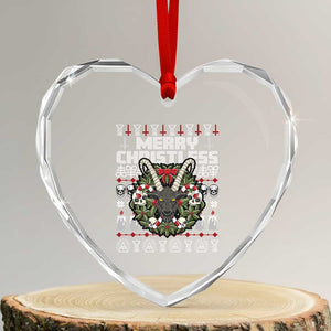 Anti Xmas Heart Crystal Glass Ornament Merry Christless Satan Baphomet Wreath TS09 Transparent Glass 3'' Heart Print Your Wear