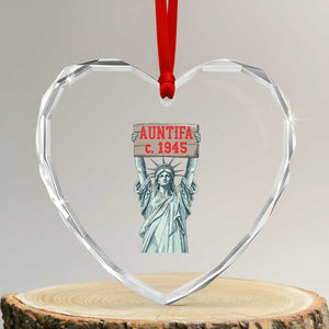 Antifa Fascism Heart Crystal Glass Ornament Statue of Liberty Anti Fascism Patriotic TS14 Transparent Glass 3'' Heart Print Your Wear