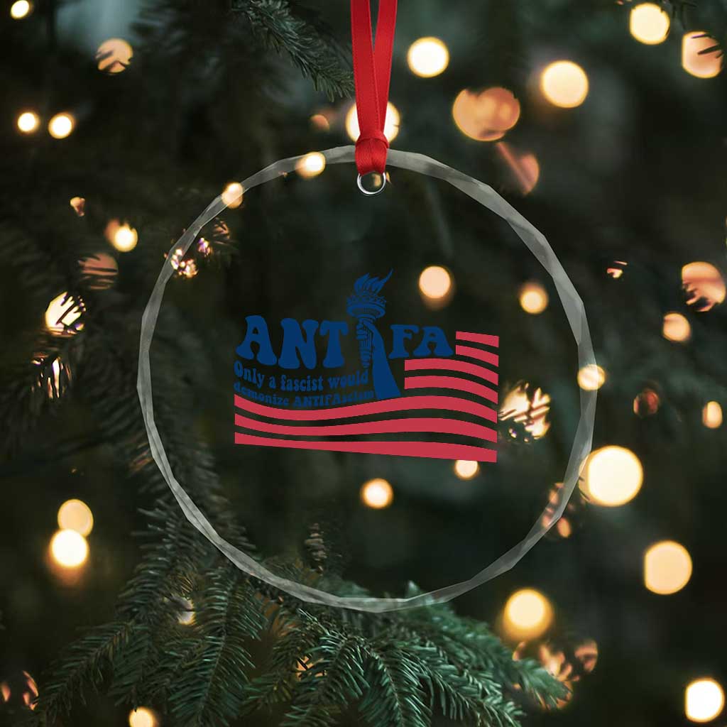 Antifa Fascism Patriotic Crystal Glass Ornament Antifascist Statue of Liberty TS14 Print Your Wear