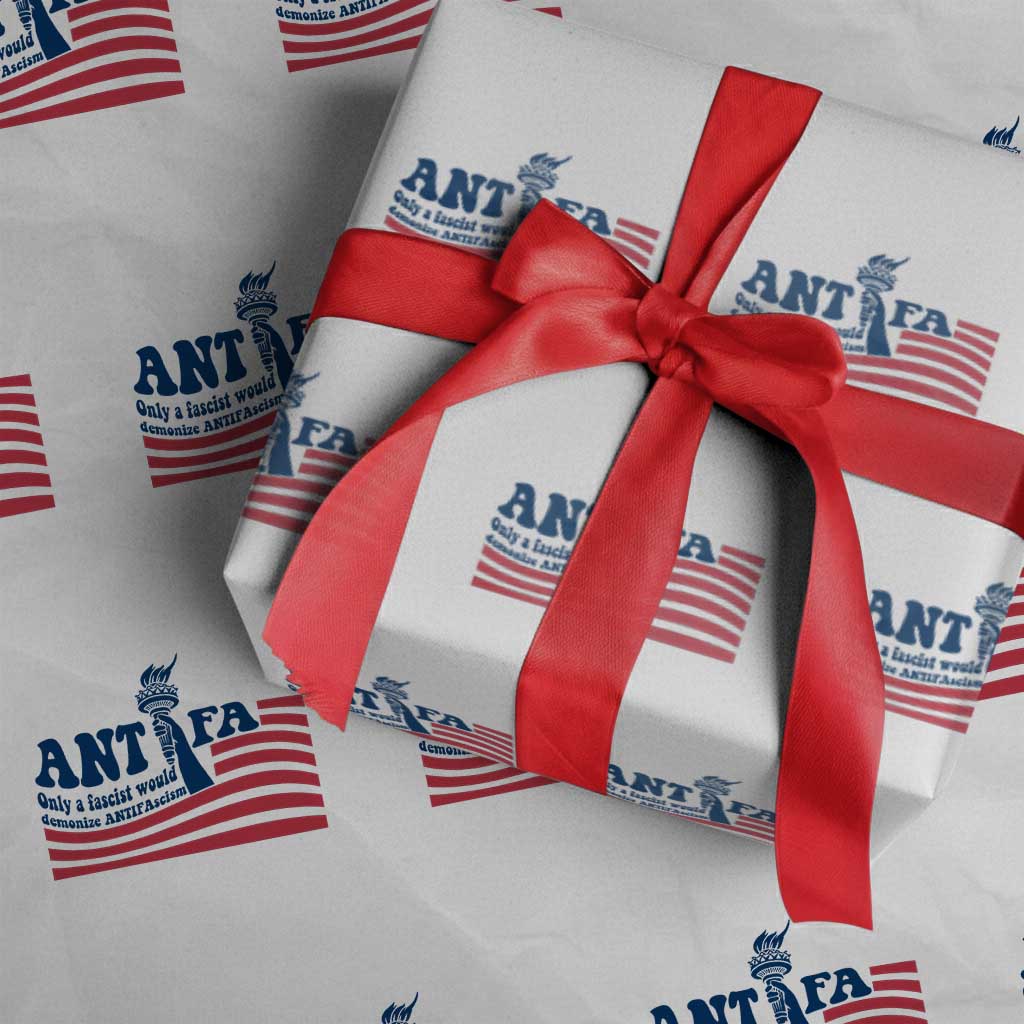 Antifa Fascism Patriotic Wrapping Paper Roll Antifascist Statue of Liberty TS14 White Print Your Wear