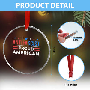 Antifascist Proud American Crystal Glass Ornament Fight Fascism Protest Human Rights TS11 Print Your Wear