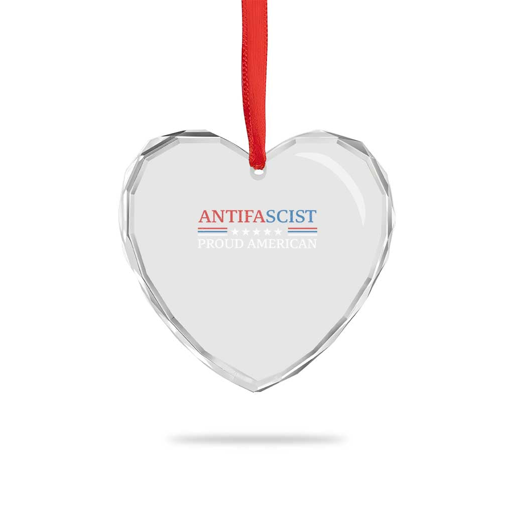 Antifascist Proud American Heart Crystal Glass Ornament Fight Fascism Protest Liberal Democrat TS11 Print Your Wear