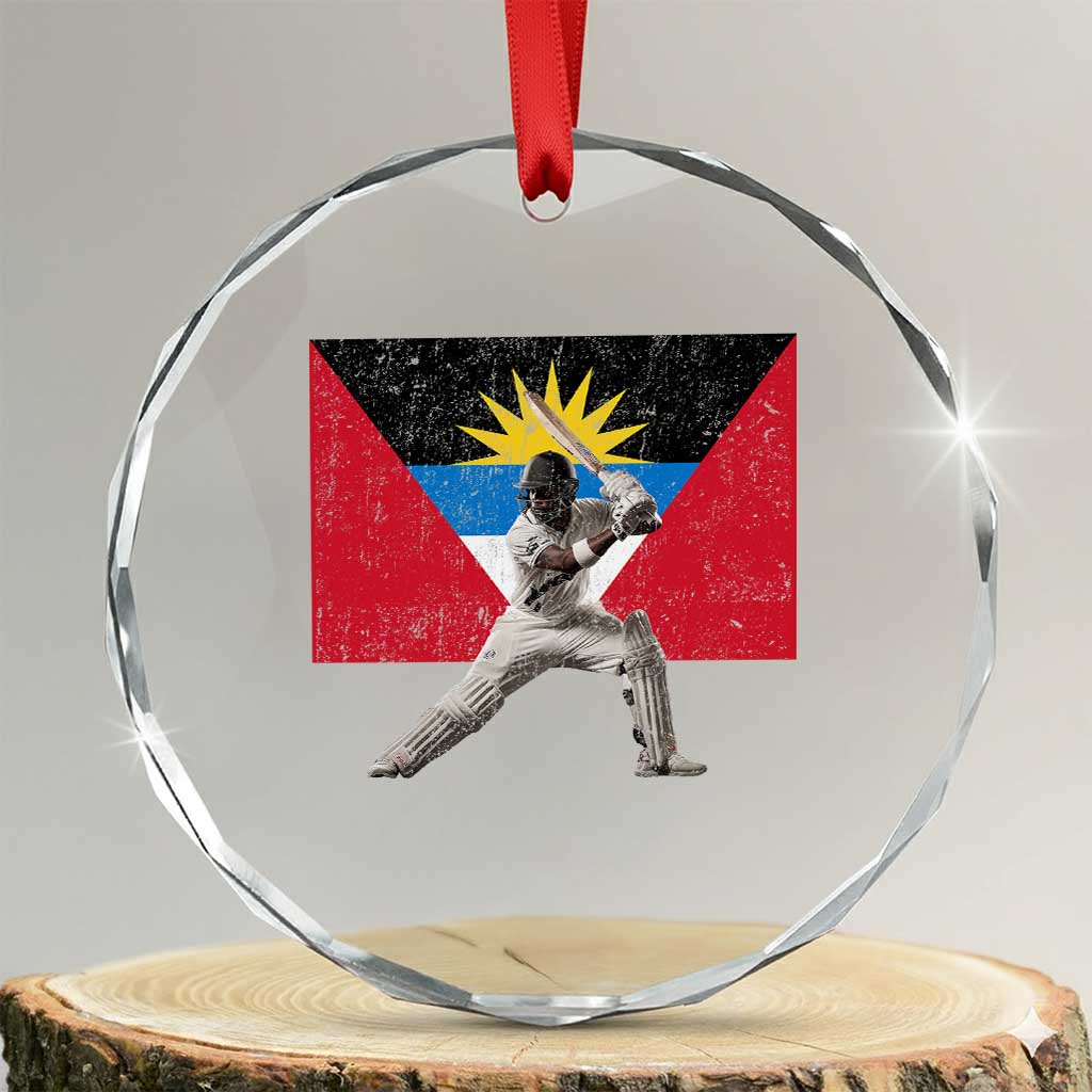 Antigua and Barbuda Cricket Crystal Glass Ornament Retro Vintage Sport Antiguan Flag West Indies Fan TS10 Transparent Glass 3'' Circle Print Your Wear