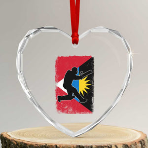 Antigua and Barbuda Cricket Heart Crystal Glass Ornament Retro Vintage Sport Antiguan Flag West Indies Cricket Fan TS10 Transparent Glass 3'' Heart Print Your Wear