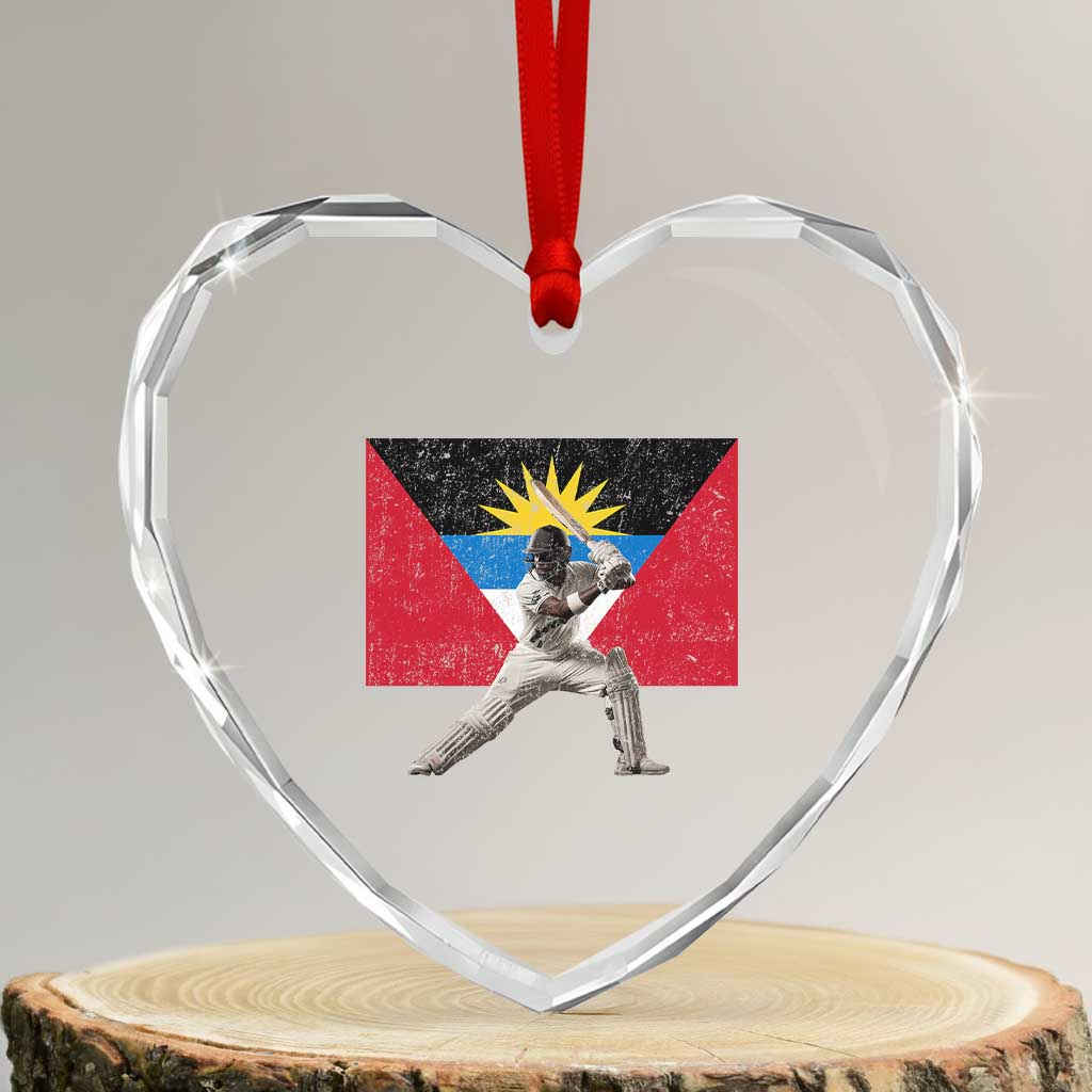 Antigua and Barbuda Cricket Heart Crystal Glass Ornament Retro Vintage Sport Antiguan Flag West Indies Fan TS10 Transparent Glass 3'' Heart Print Your Wear