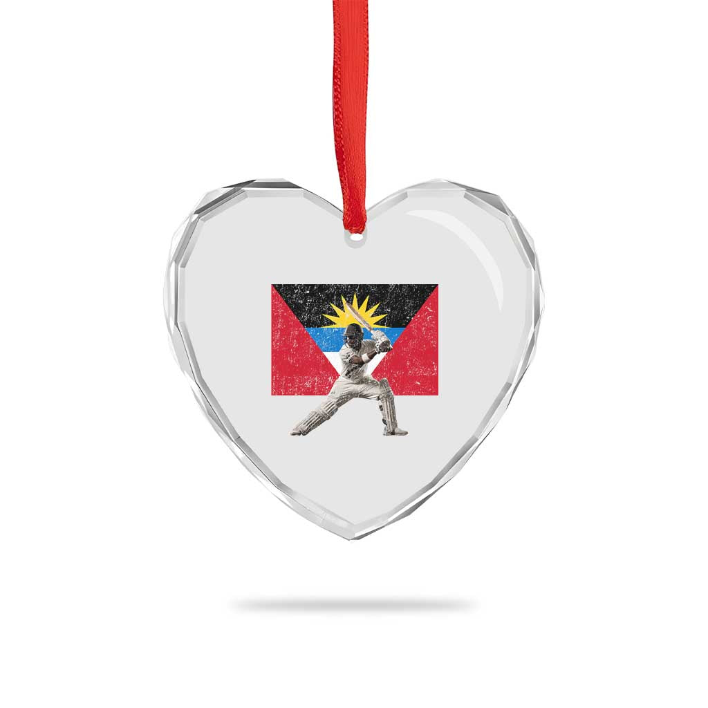 Antigua and Barbuda Cricket Heart Crystal Glass Ornament Retro Vintage Sport Antiguan Flag West Indies Fan TS10 Print Your Wear