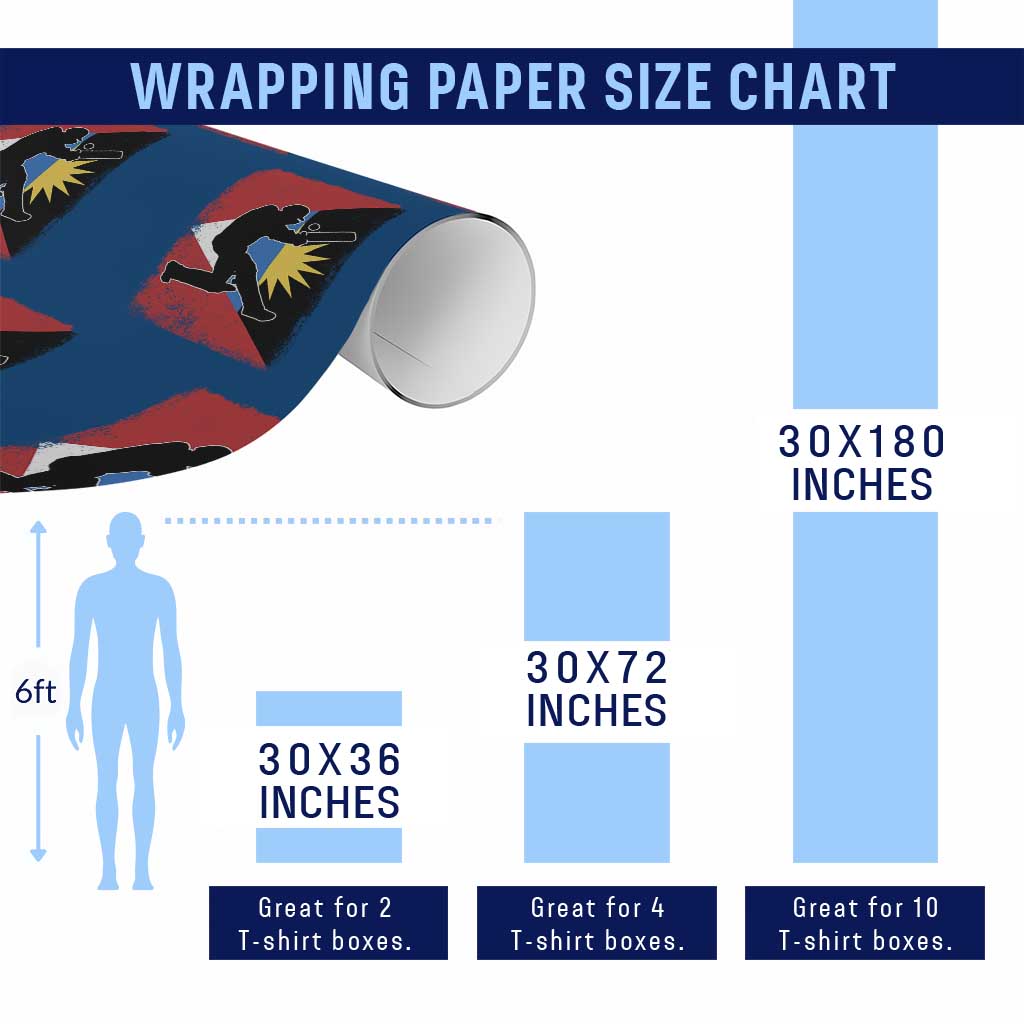 Antigua and Barbuda Cricket Wrapping Paper Roll Retro Vintage Sport Antiguan Flag West Indies Cricket Fan TS10 Print Your Wear