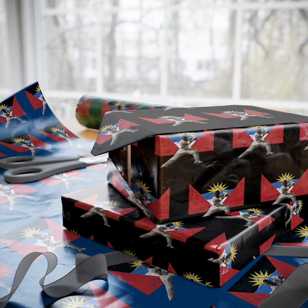Antigua and Barbuda Cricket Wrapping Paper Roll Retro Vintage Sport Antiguan Flag West Indies Fan TS10 Black Print Your Wear