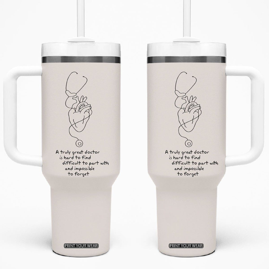Appreciation Dr Tumbler With Handle A Truly Great Doctor Is Hard To Find Thank You Gifts TB10 One Size: 40 oz Beige Print Your Wear