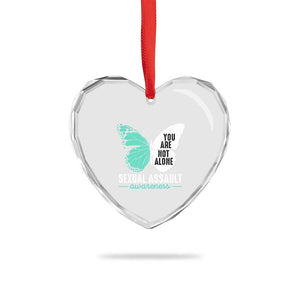 April Sexual Assault Awareness Heart Crystal Glass Ornament Teal Ribbon Flower TS14 Print Your Wear