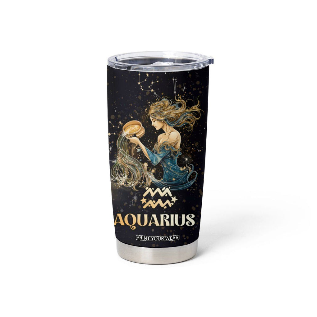 Aquarius Zodiac Tumbler Cup Celestial Constellation Astrology Horoscope Galaxy TB02 Printyourwear
