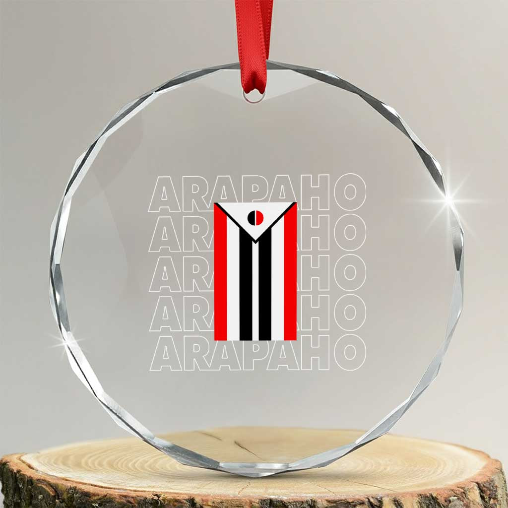 Arapaho Nation Flag Symbol Crystal Glass Ornament TS14 Transparent Glass 3'' Circle Print Your Wear