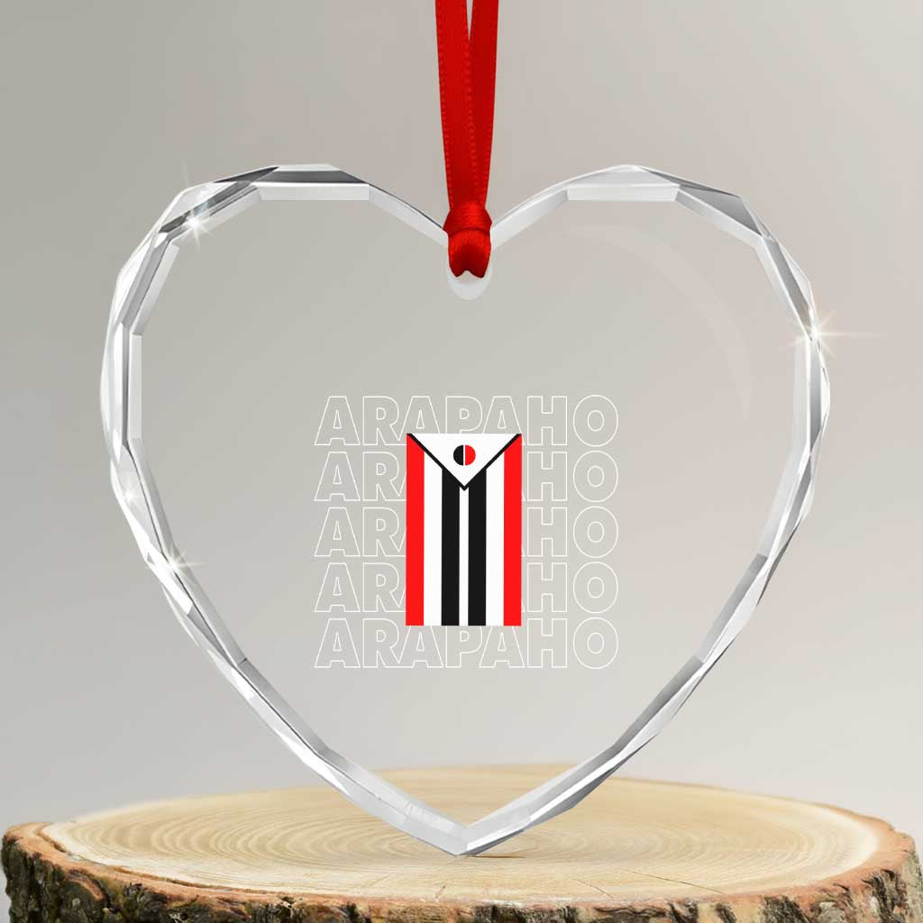 Arapaho Nation Flag Symbol Heart Crystal Glass Ornament TS14 Transparent Glass 3'' Heart Print Your Wear