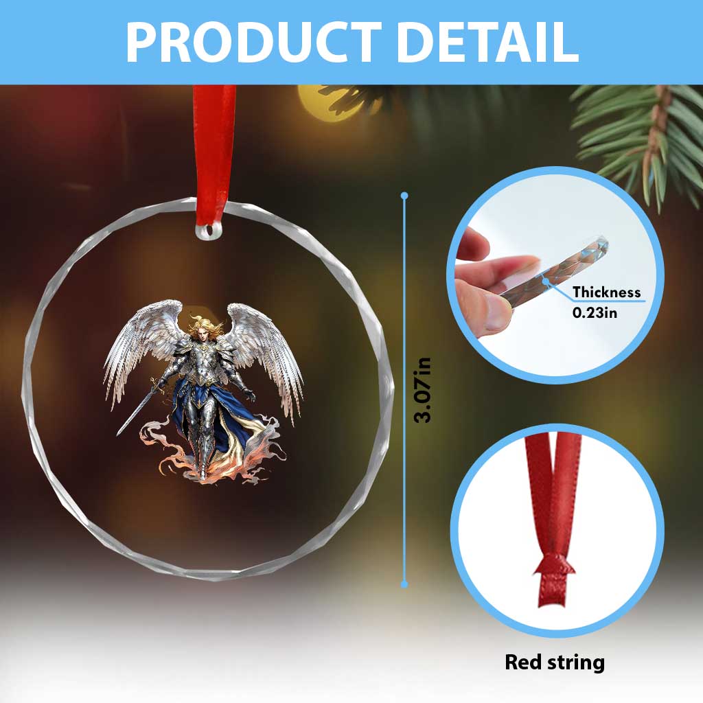Archangel Saint Michael Warrior Crystal Glass Ornament Catholic Protection Gift TS12 Print Your Wear