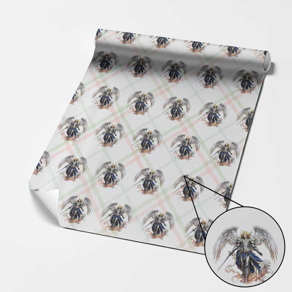 Archangel Saint Michael Warrior Wrapping Paper Roll Catholic Protection Gift TS12 Christmas Plaid Print Your Wear