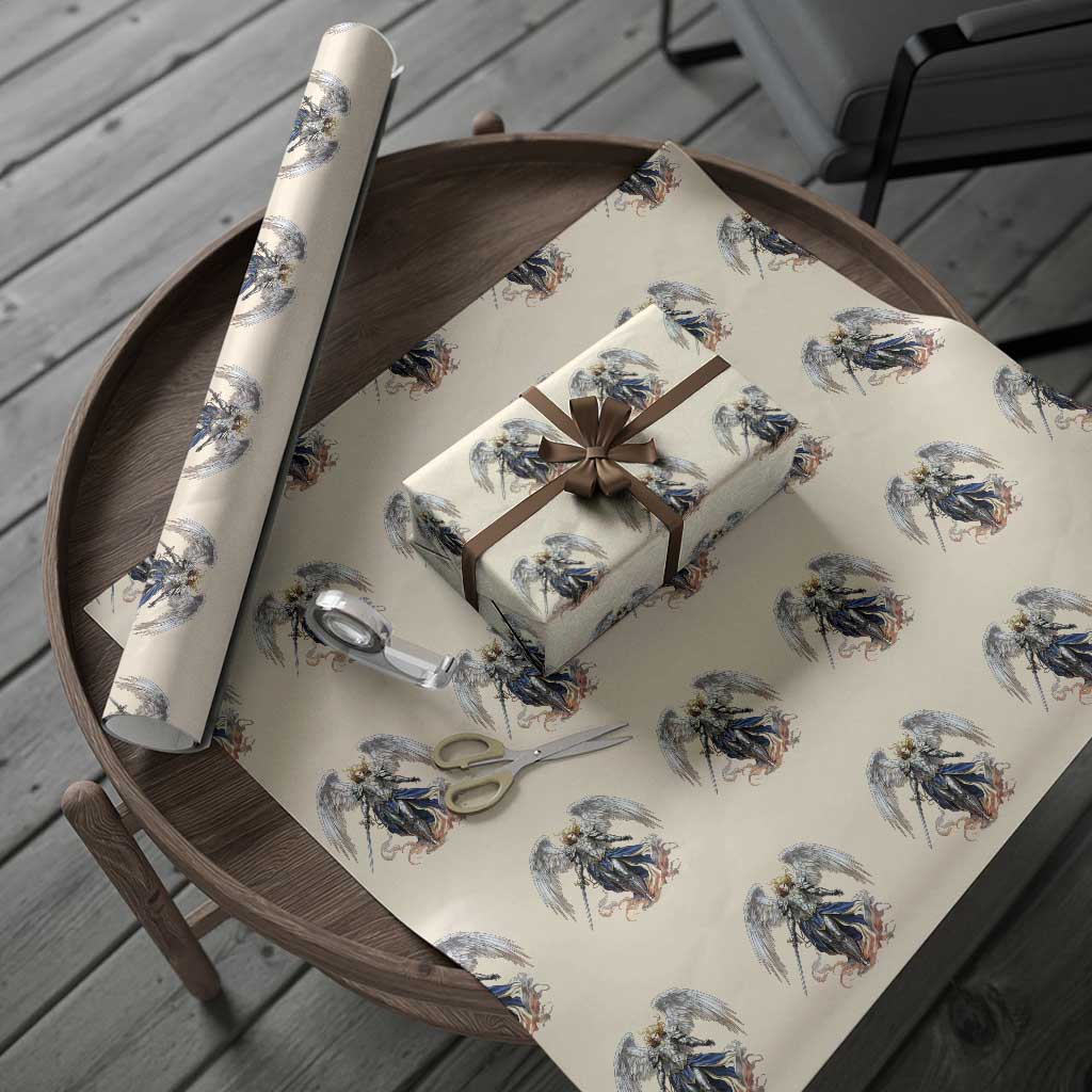 Archangel Saint Michael Warrior Wrapping Paper Roll Catholic Protection Gift TS12 Beige Print Your Wear