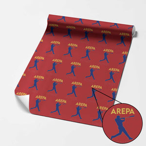 Arepa Power Baseball Batter Silhouette Wrapping Paper Roll Venezuelan Pride Beisbol for Baseball Fans TS02 Red Print Your Wear