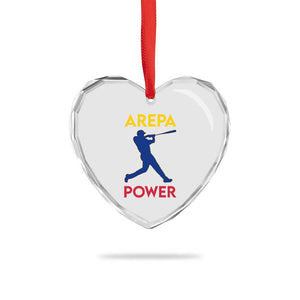 Arepa Power Baseball Batter Silhouette Heart Crystal Glass Ornament Venezuelan Pride Beisbol for Baseball Fans TS02 Print Your Wear