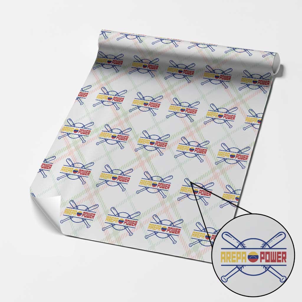 Arepa Power Baseball Crossed Bats Wrapping Paper Roll Funny Venezuelan Pride Gift for Latino Sports Fans TS02 Christmas Plaid Print Your Wear