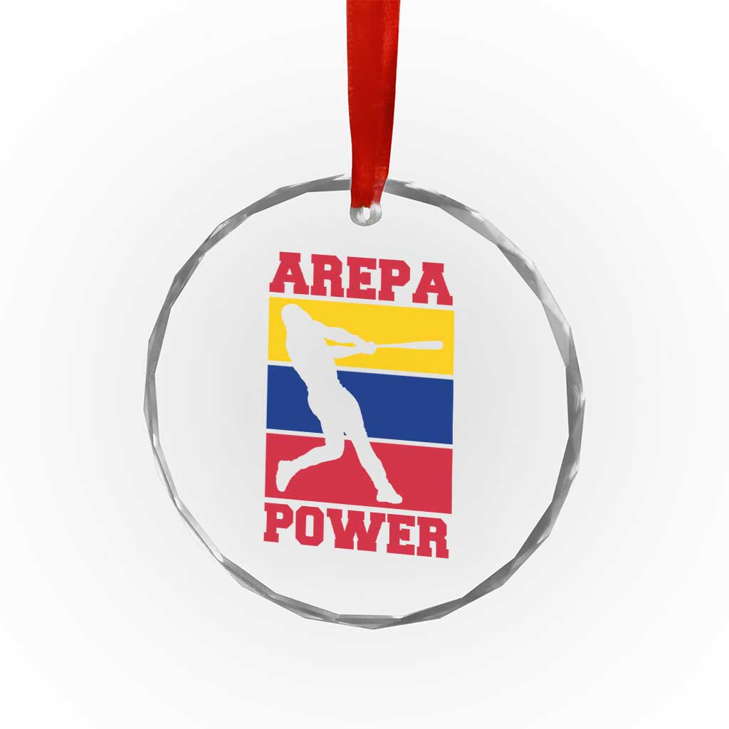 Arepa Power Venezuela Baseball Flag Crystal Glass Ornament Funny Venezuelan Pride Gift for Beisbol Lovers TS02 Print Your Wear