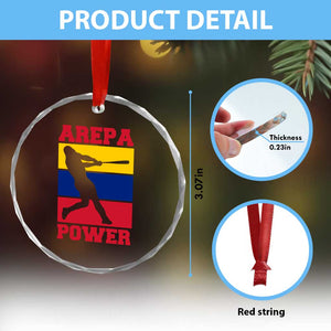 Arepa Power Venezuela Baseball Flag Crystal Glass Ornament Funny Venezuelan Pride Gift for Beisbol Lovers TS02 Print Your Wear