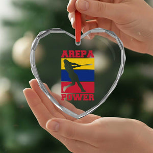 Arepa Power Venezuela Baseball Flag Heart Crystal Glass Ornament Funny Venezuelan Pride Gift for Beisbol Lovers TS02 Print Your Wear