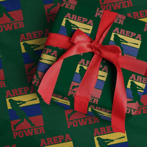 Arepa Power Venezuela Baseball Flag Wrapping Paper Roll Funny Venezuelan Pride Gift for Beisbol Lovers TS02 Green Print Your Wear