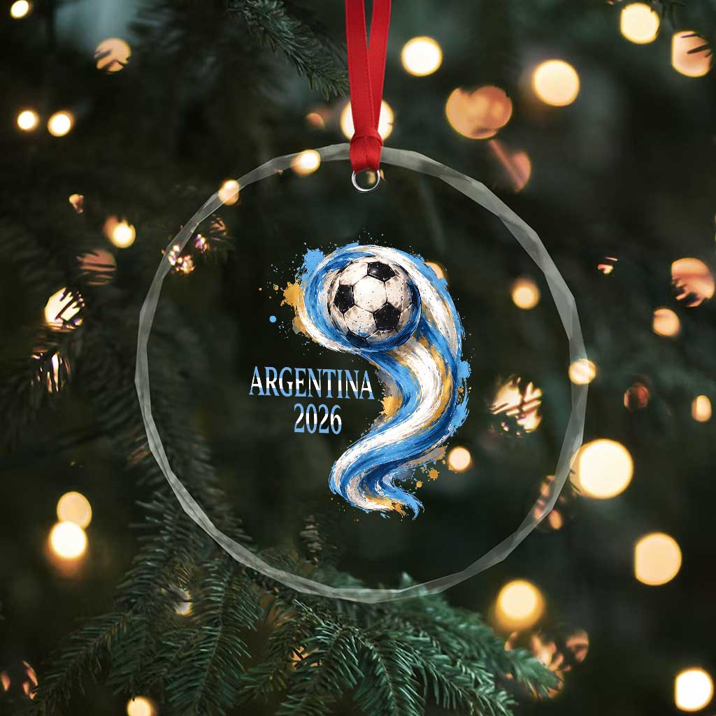 Argentina 2026 Soccer Fan Crystal Glass Ornament Proud Football Flag Supporter TS12 Print Your Wear
