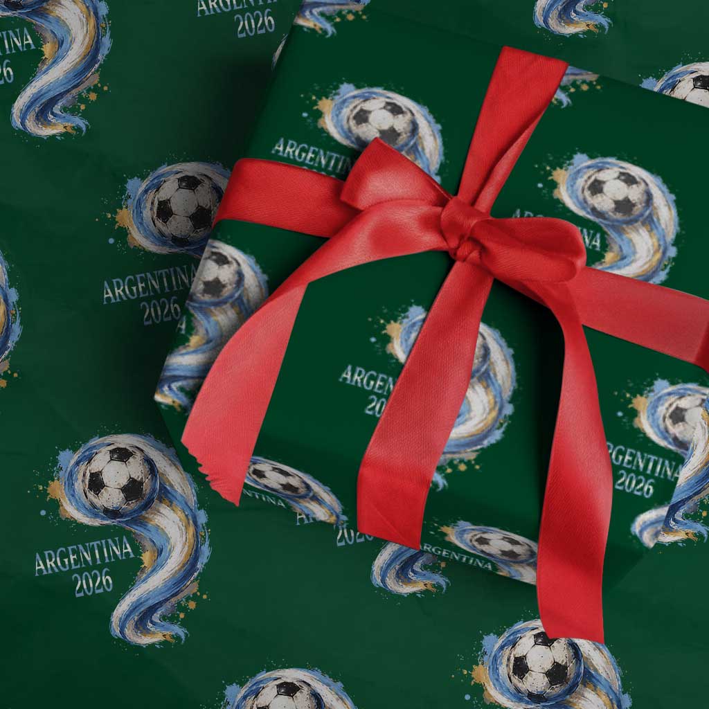Argentina 2026 Soccer Fan Wrapping Paper Roll Proud Football Flag Supporter TS12 Green Print Your Wear