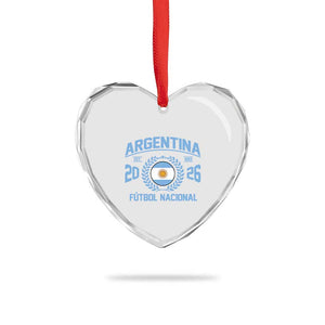 Argentina 2026 Soccer Football Fan Argentinian Flag Heart Crystal Glass Ornament TS14 Print Your Wear