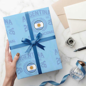 Argentina 2026 Soccer Football Fan Argentinian Flag Wrapping Paper Roll TS14 Light Blue Print Your Wear