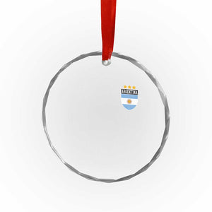 Argentina 3rd Star Vintage Argentine Football Crest Crystal Glass Ornament