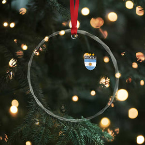 Argentina 3rd Star Vintage Argentine Football Crest Crystal Glass Ornament