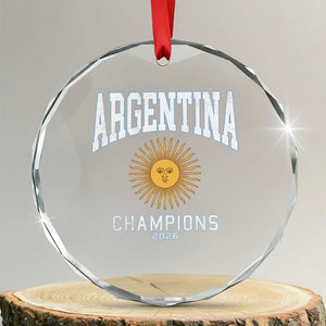 Argentina Champions 2026 Crystal Glass Ornament Argentinian Pride Vintage Sol De Mayo