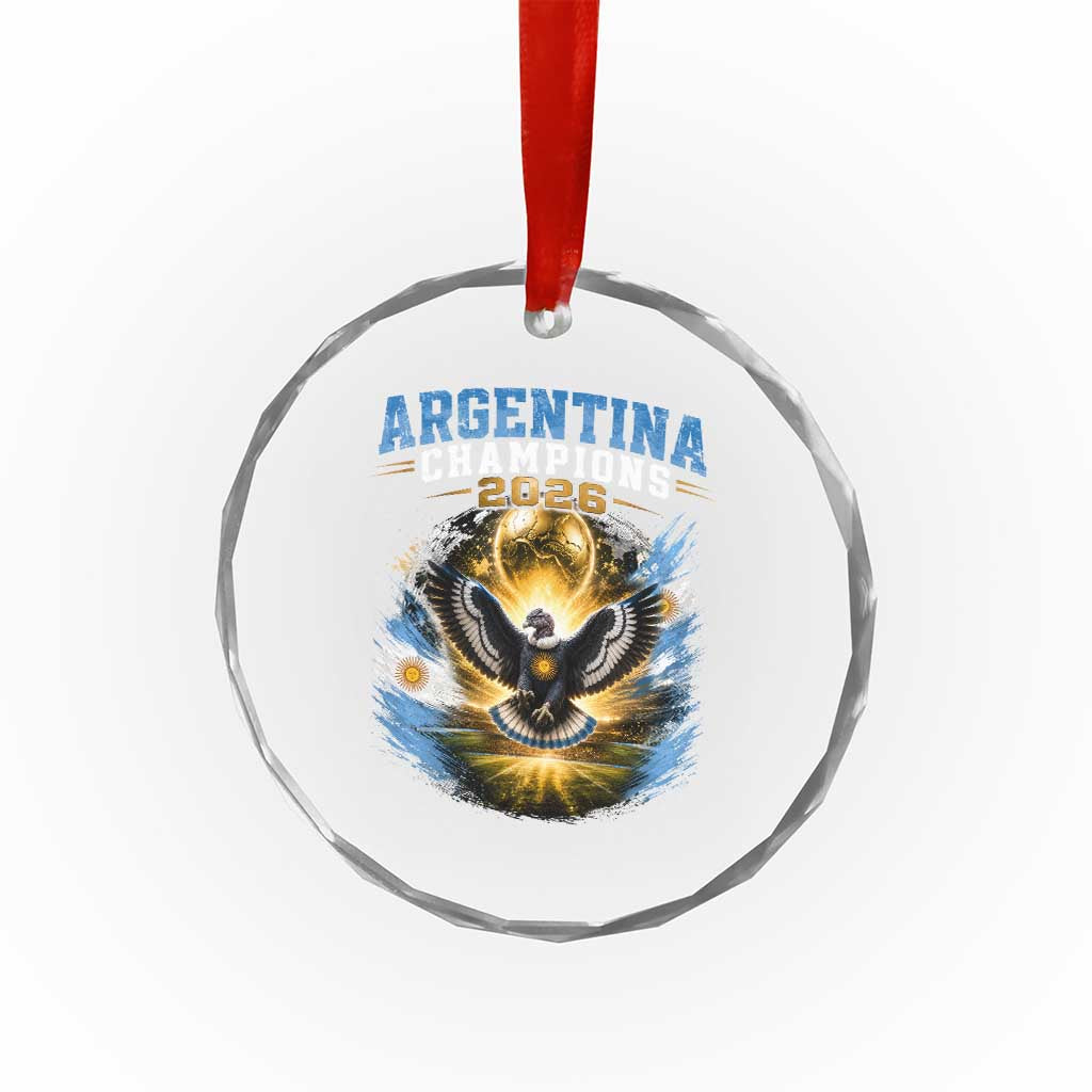 Argentina Champions 2026 Crystal Glass Ornament Proud Argentinian Football Fan