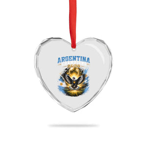 Argentina Champions 2026 Heart Crystal Glass Ornament Proud Argentinian Football Fan