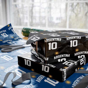 Argentina Football Number 10 Jersey Style Wrapping Paper Roll Soccer Fan