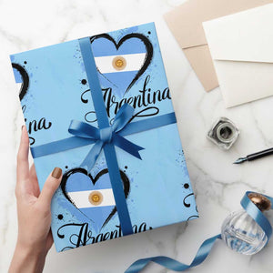 Argentina Heart Argentinian Flag Sun of May Patriotic Wrapping Paper Roll