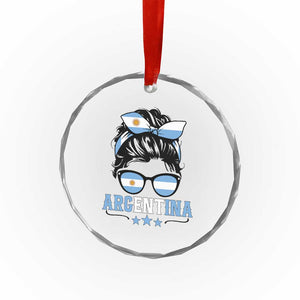 Argentina Messy Bun Proud Argentinian Flag Crystal Glass Ornament TS14 Print Your Wear
