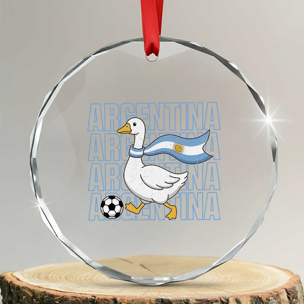 Argentina Soccer Football Crystal Glass Ornament Silly Goose Argentinian Flag Fan Supporter TS14 Transparent Glass 3'' Circle Print Your Wear